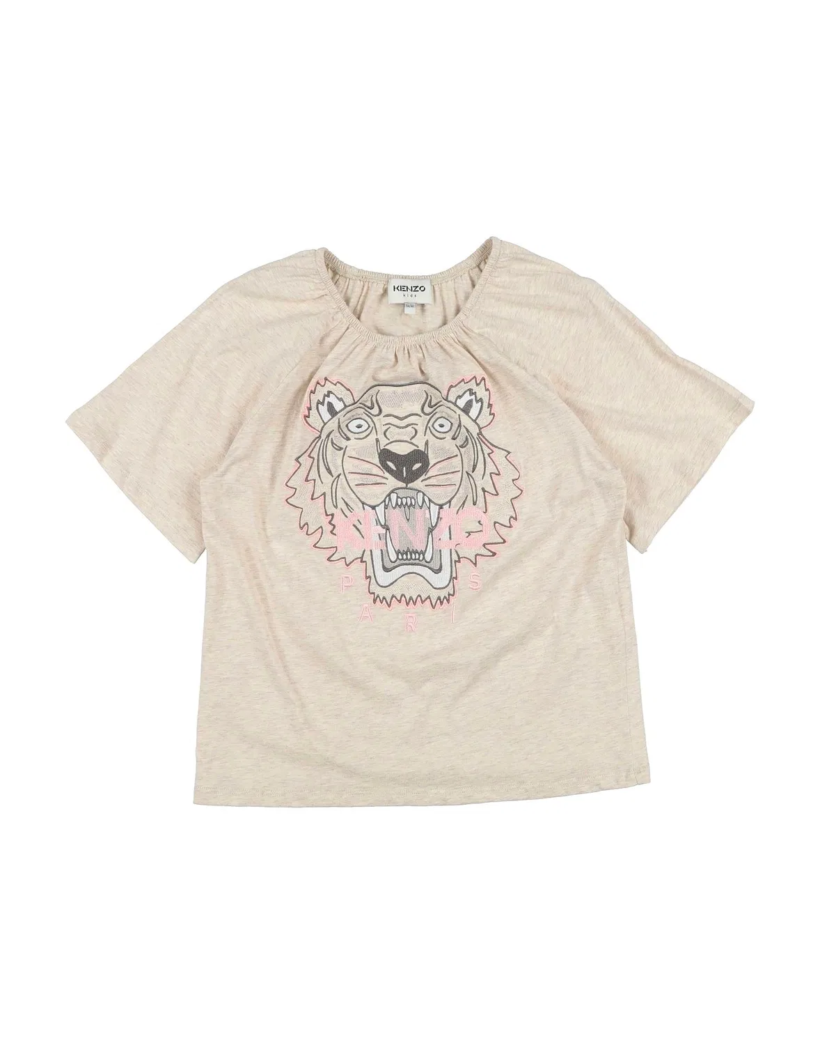 Детская футболка для девочек хлопковая Kenzo Kids, бежевый