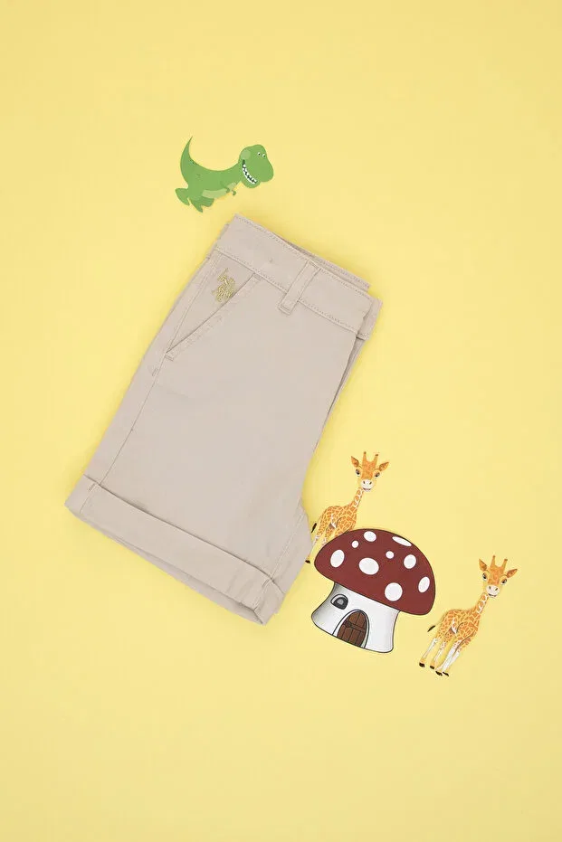 Детские шорты для девочек с карманами U.S. Polo Assn., Beige — фото 3