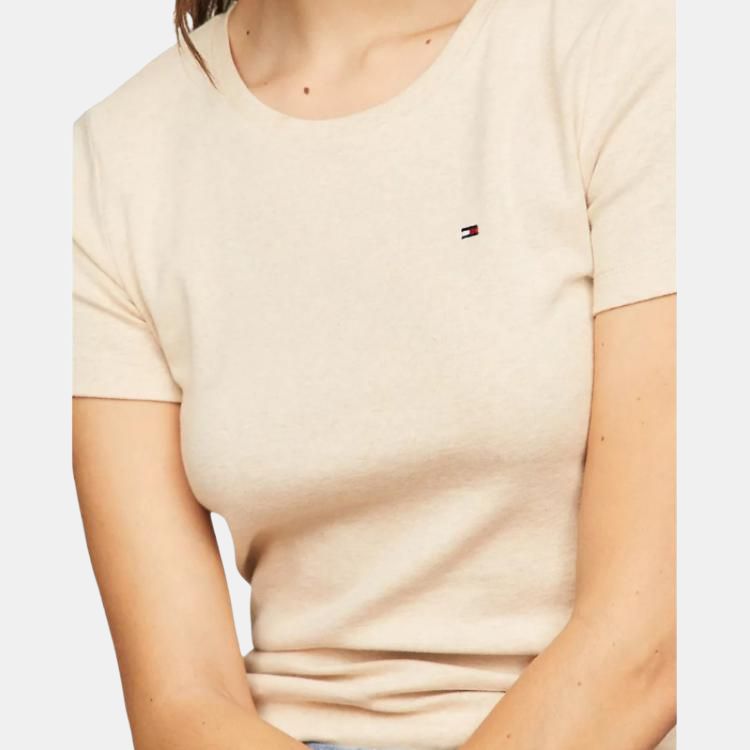 Футболка Tommy Hilfiger Regular Women's, бежевый — фото 3