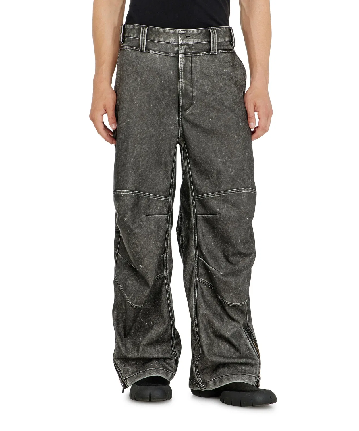 Мужские карго-брюки из экокожи P-DELLY-NJCJ DIESEL, Black