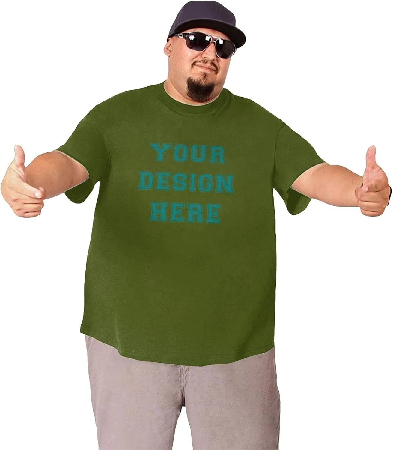 Мужская футболка свободного кроя Custom Big and Tall, Moss Green — фото 3