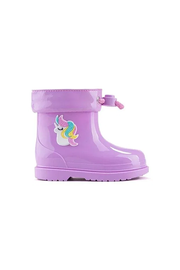 Детские ботинки для девочек непромокаемые Rain Boots Igor, Purple — фото 4