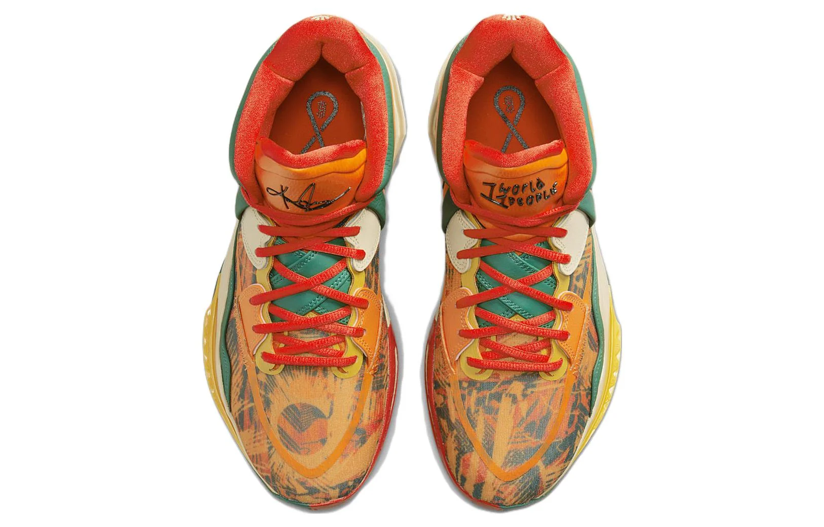 Кроссовки Nike Kyrie Infinity 1, оранжевый/зеленый — фото 4