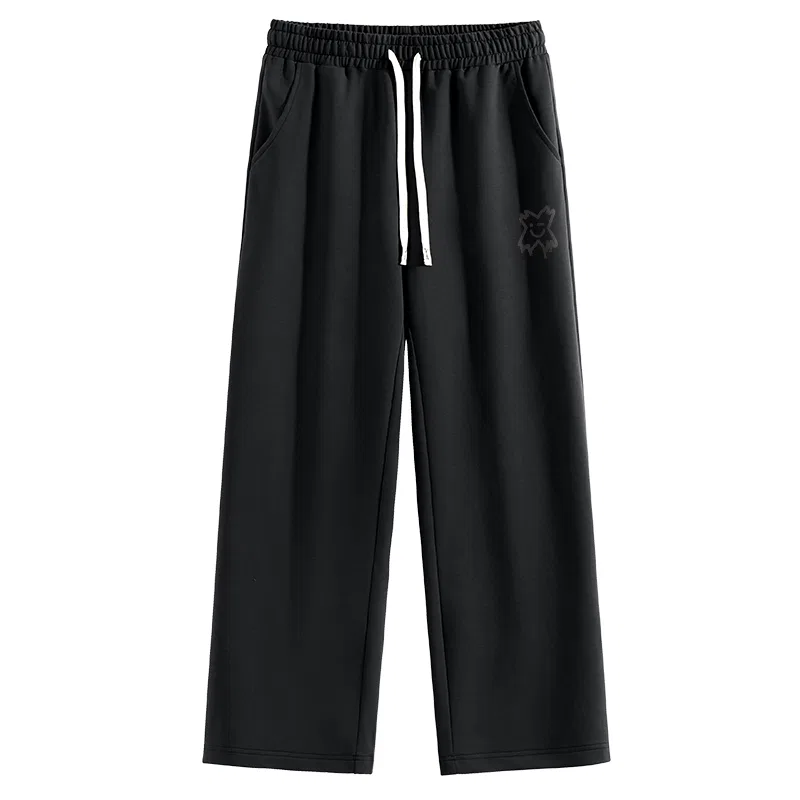 Детские штаны прямого кроя Magic Smiley Face Pants Logo MINISO, Black