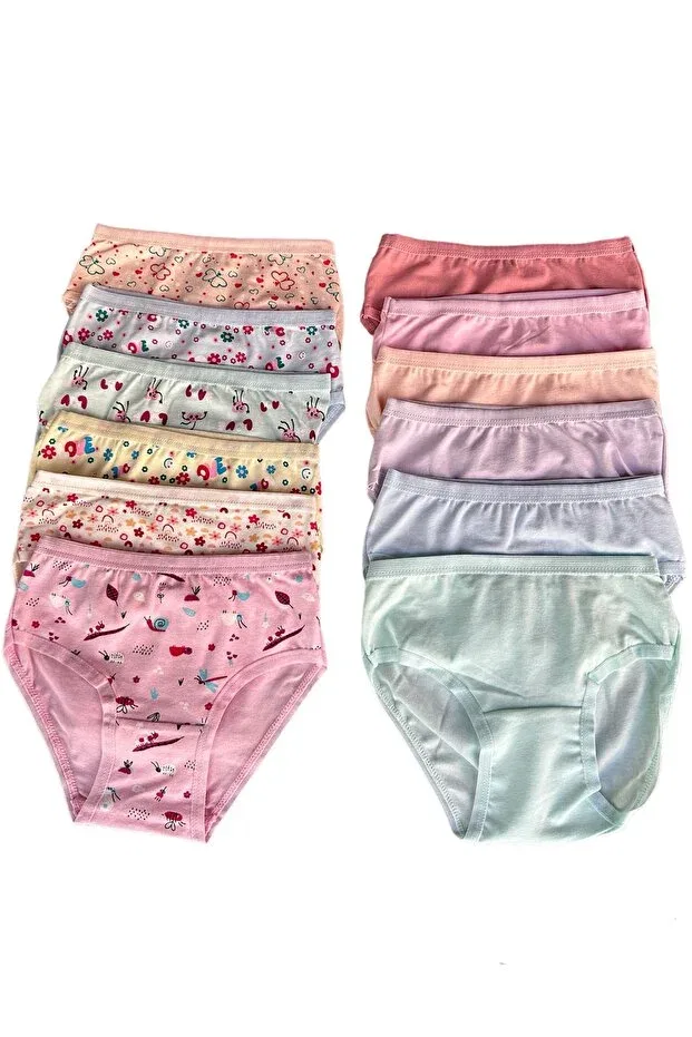 Детские трусы для девочек с принтом 6 штук Dondeza, Solid Color And Patterned — фото 2