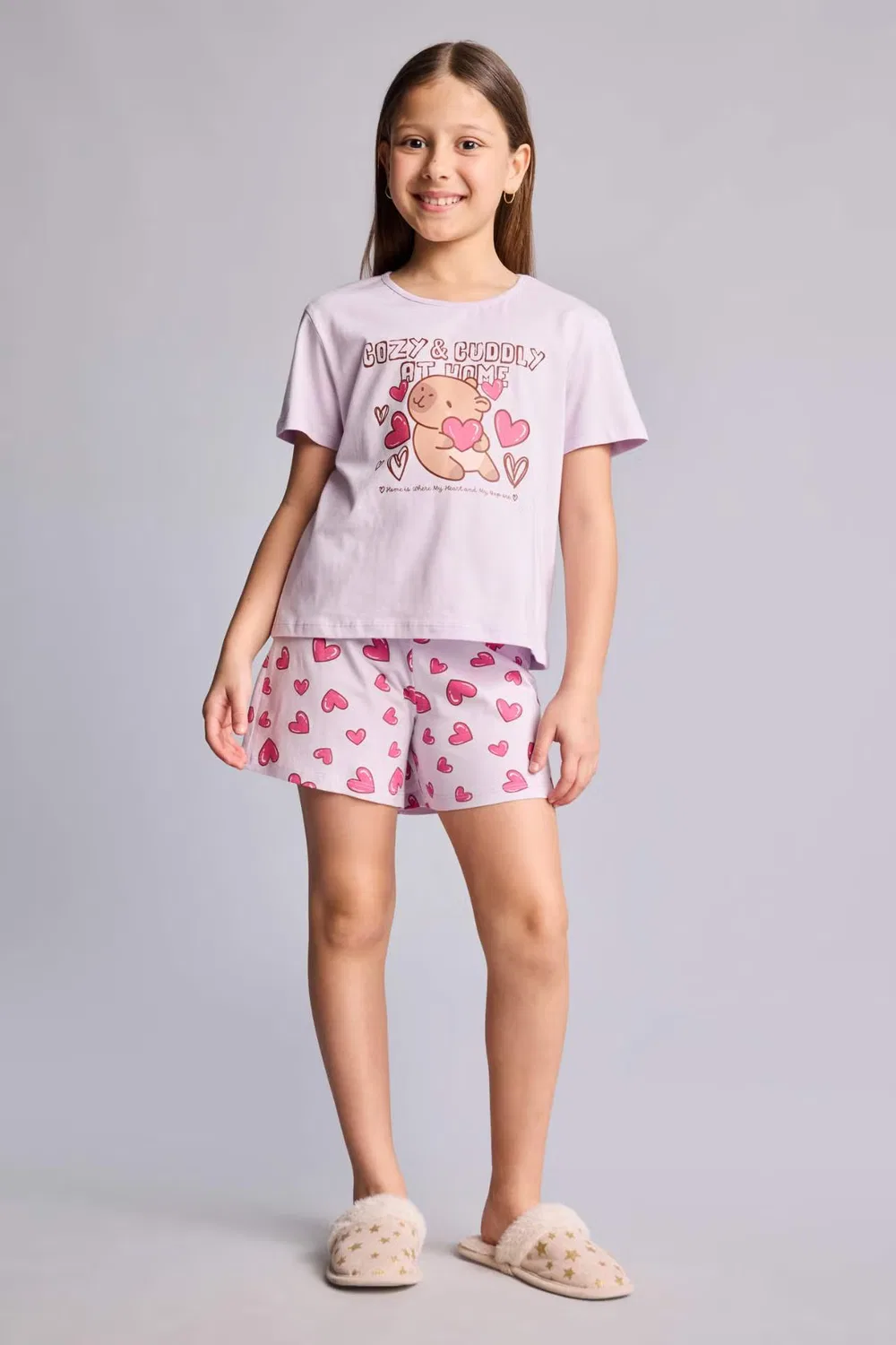 Комплект пижам с принтом 2 piece regular fit knitted pyjamas Defacto, розовый