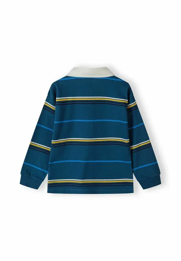 Рубашка поло хлопковая Striped rugby Minoti, teal white, белый/бирюзовый — фото 3