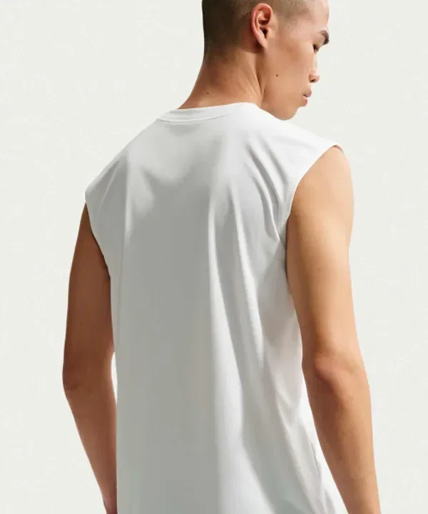 Майка тренировочная Dry Fit, Nike, белый-черный — фото 2