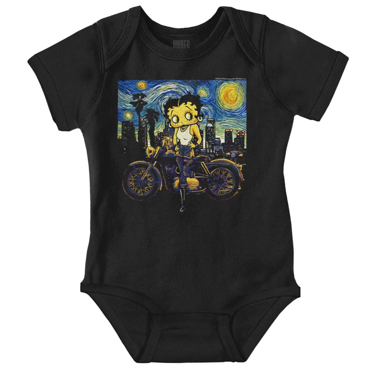 Детское боди-комбинезон для девочек с принтом Betty Boop Biker Starry Night Art Brisco Brands, Black