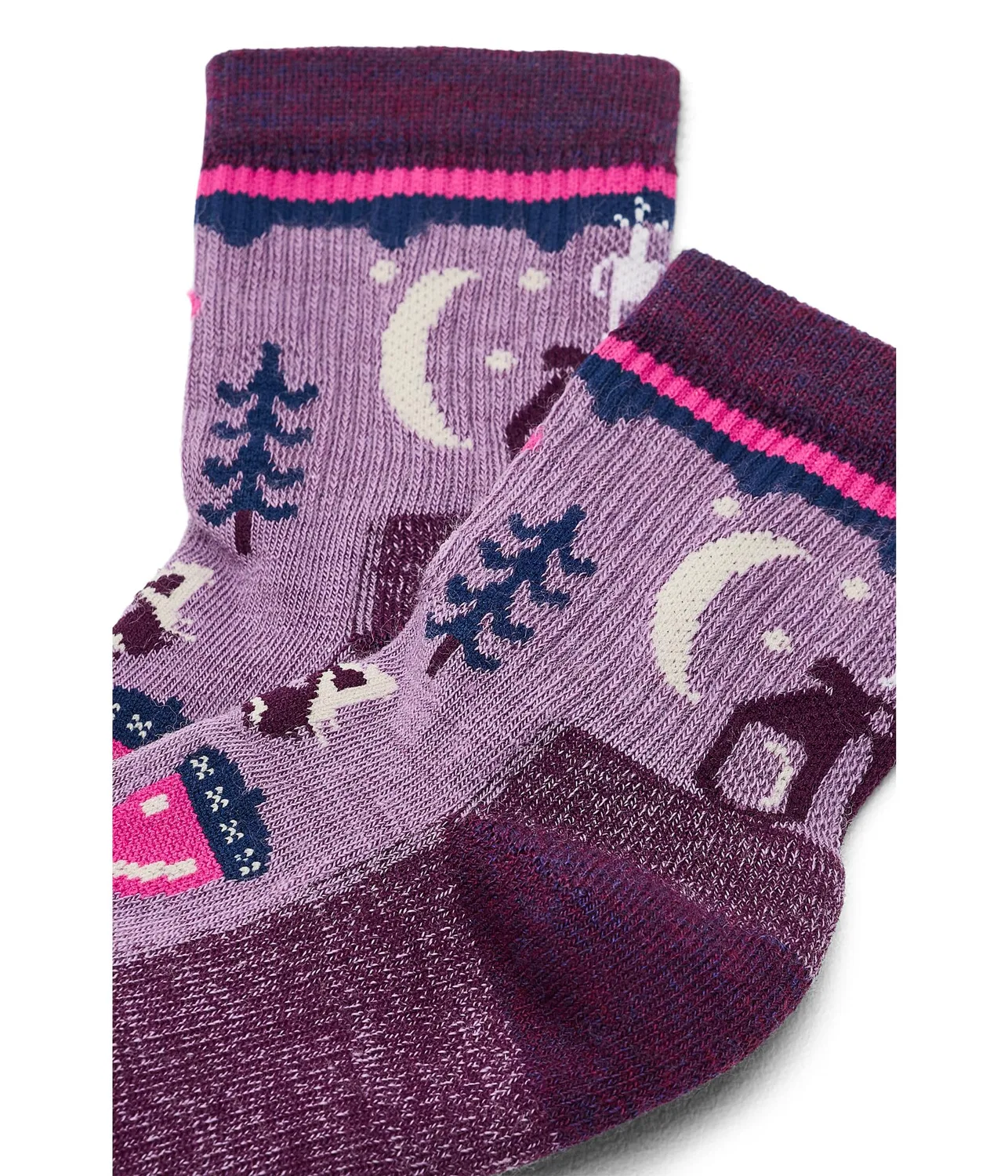 Детские носки Hike Light Cushion Critter Cache Crew Socks (для самых маленьких) Smartwool Kids, Purple Dawn — фото 3