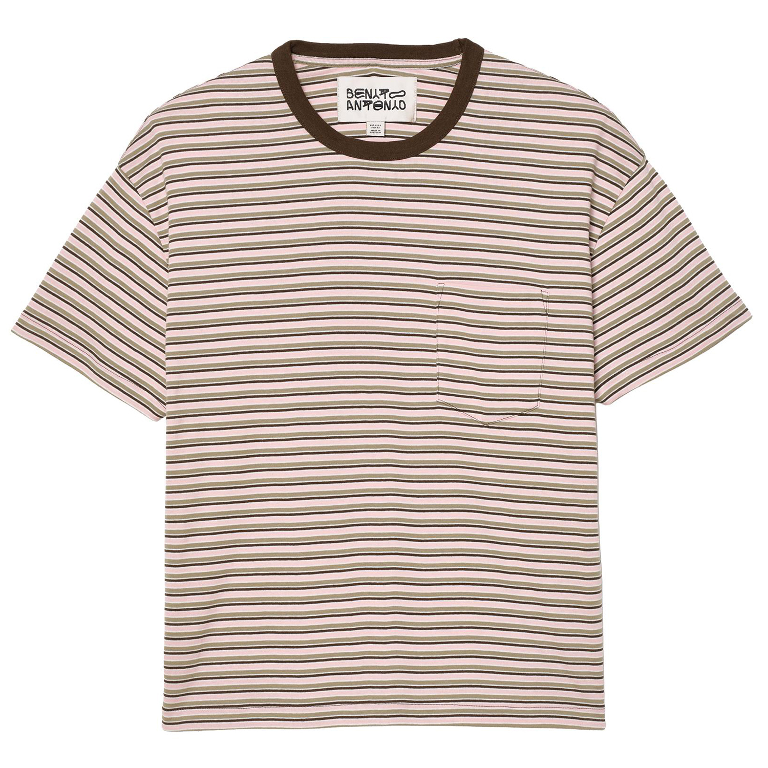 Футболка Zara Benito Antonio Collection Striped Cropped Fit, розовый