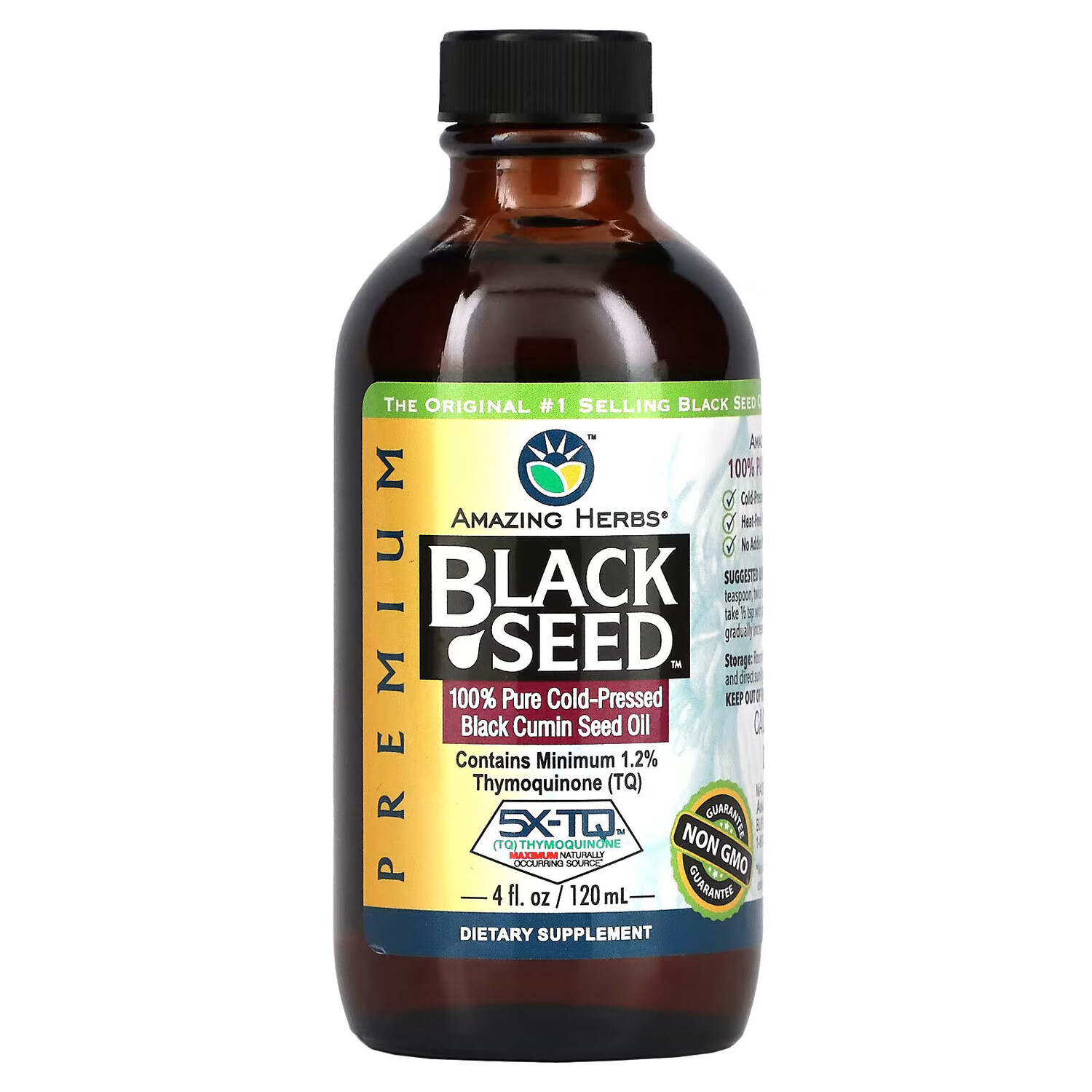 

Amazing Herbs, Black Seed, на 100% чистое масло холодного отжима из семян черного тмина, 120 мл (4 жидк. унции)