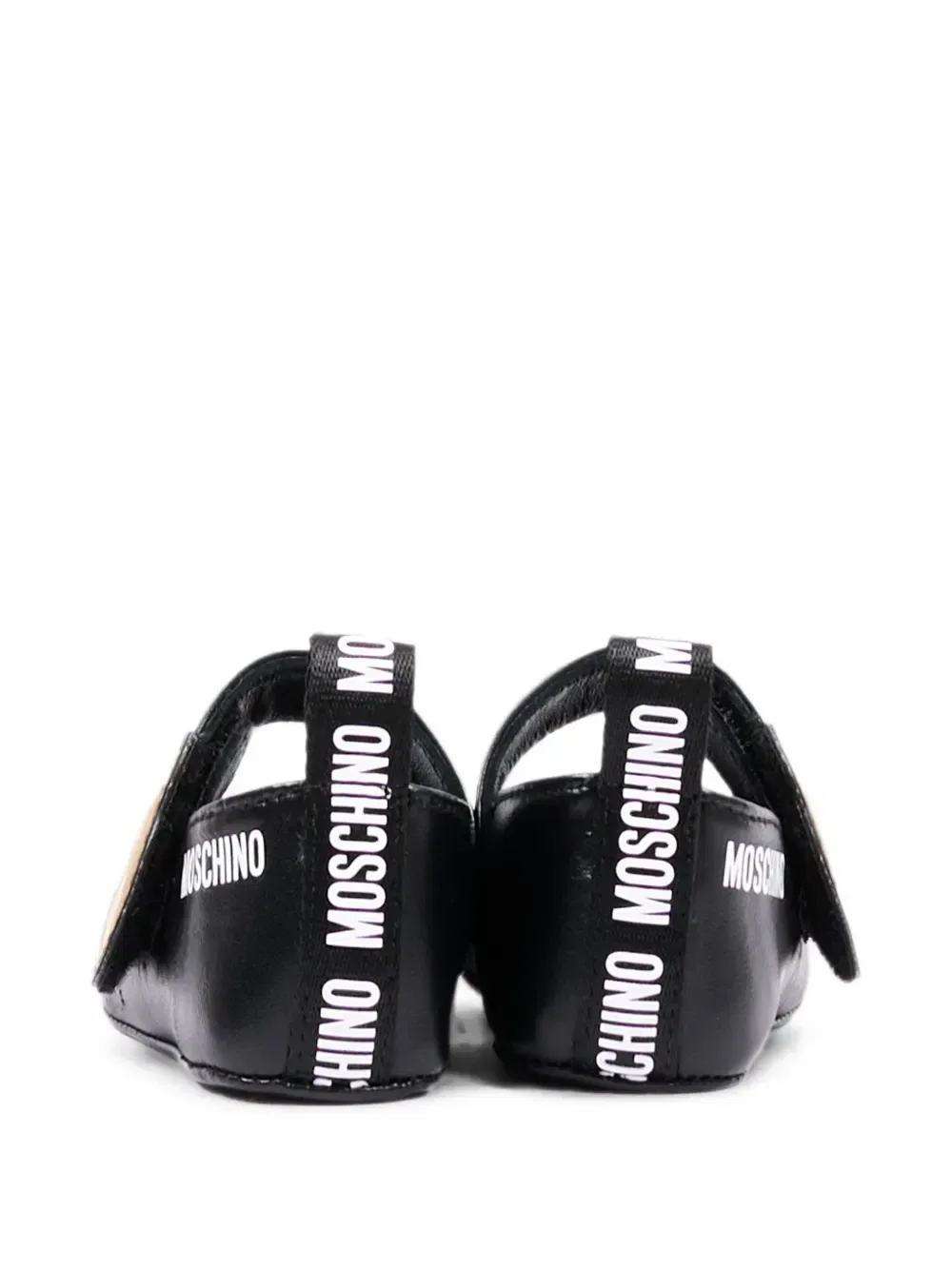 Балетки с застежкой-липучкой в виде плюшевого мишки Moschino Kids, черный — фото 3