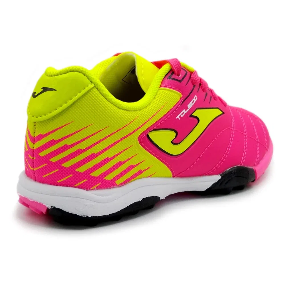 Детские бутсы для мальчиков с шипами Toledo Jr Turf Joma, Pink Yellow Fluo — фото 4