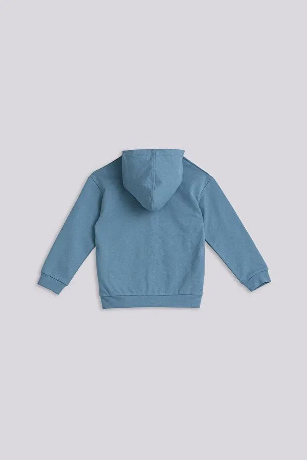 Детское худи для мальчиков с длинным рукавом Nebbati Basic, Blue — фото 3