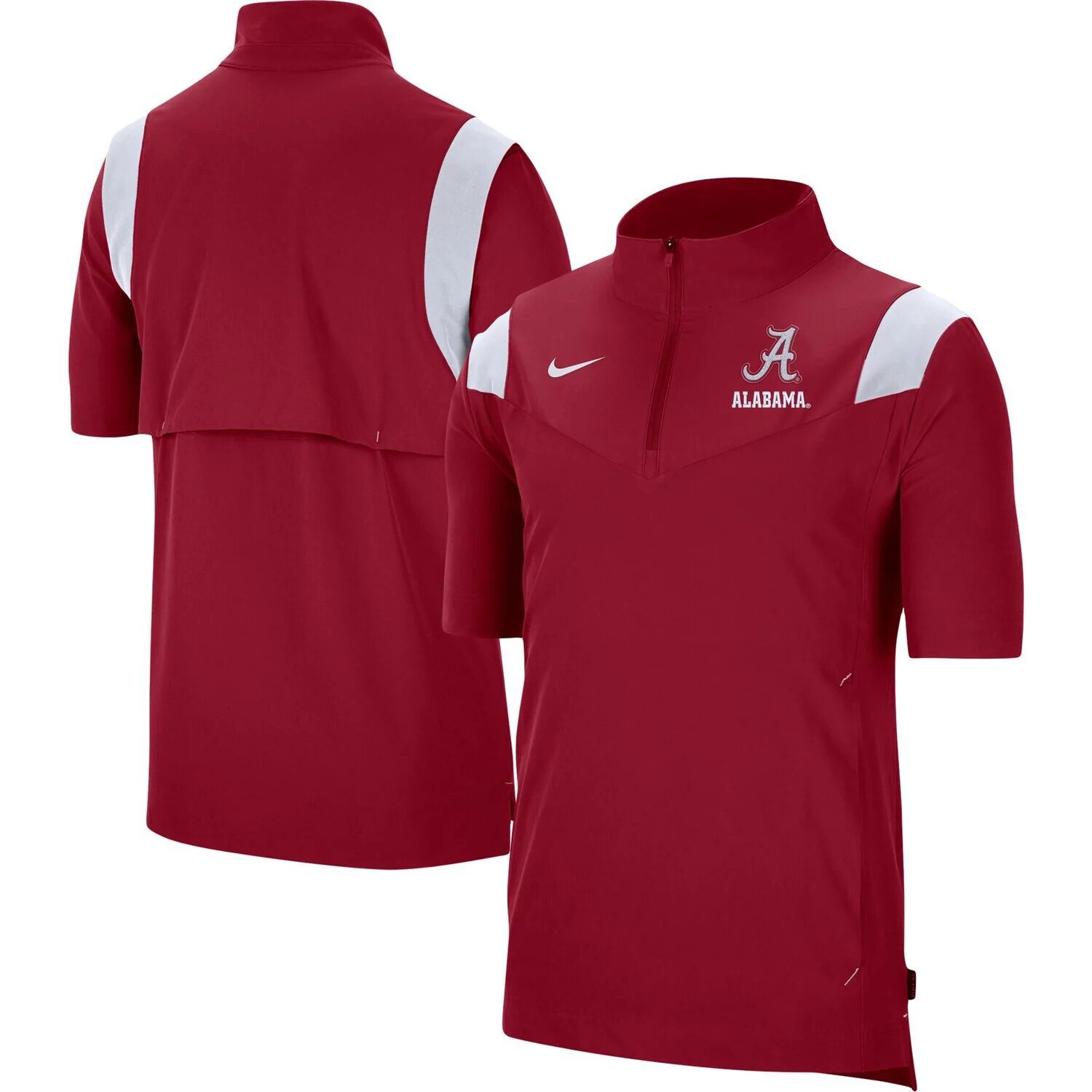 

Мужская куртка Crimson Alabama Crimson Tide Coach с короткими рукавами и молнией четверть Nike