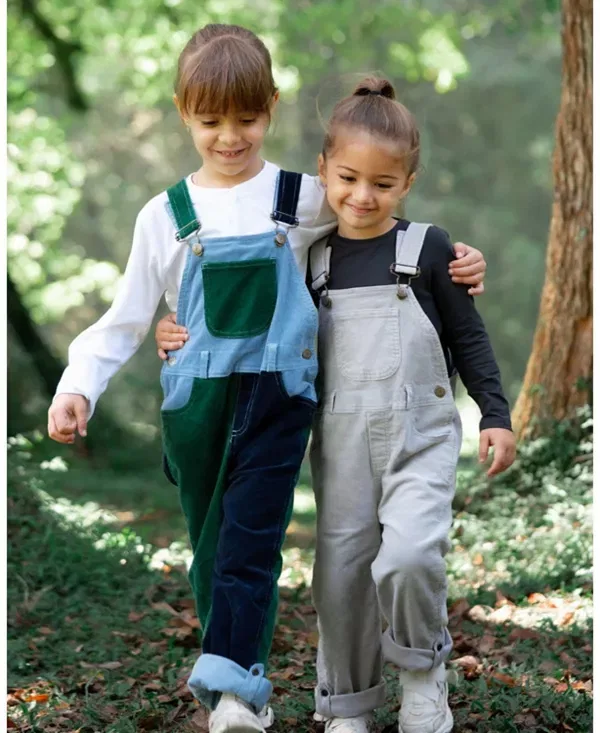 Детский комбинезон из вельвета Fog Dotty Dungarees, серый — фото 4