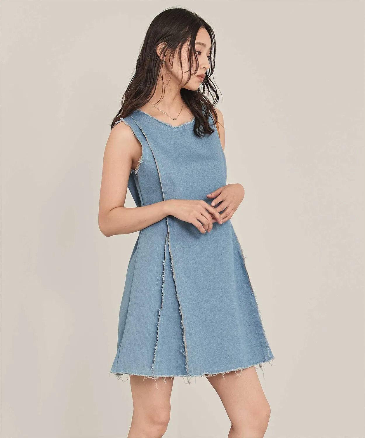 Детское платье без рукавов из денима miette, Light Blue