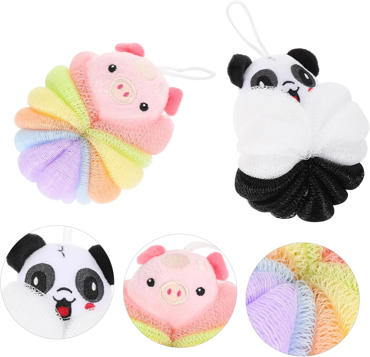 Мочалка для душа Bath Ball, Minkissy, набор 8 шт., 13x11x20 см — фото 3
