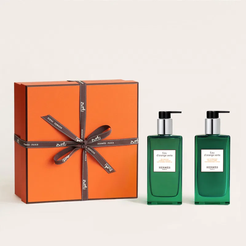 Набор для ухода за телом Orange Green Spring, 200 мл+200 мл, HERMES, Green — фото 3