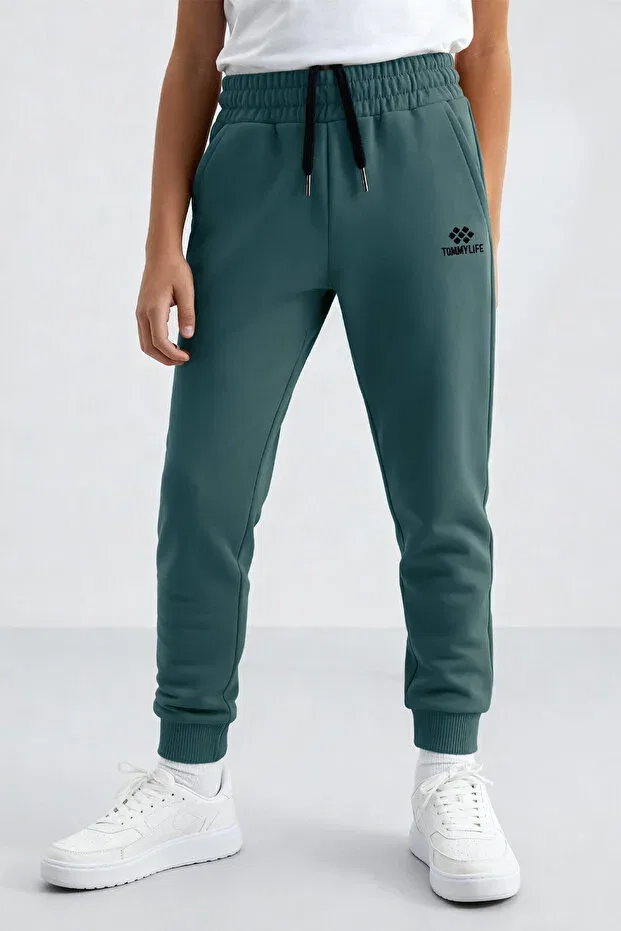 Детские спортивные штаны для мальчиков с манжетами Tommy Life, Forest Green — фото 4