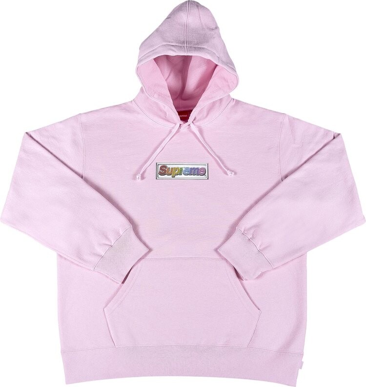 Толстовка Supreme Bling Box Logo Hooded Sweatshirt 'Light Pink', розовый — фото 2