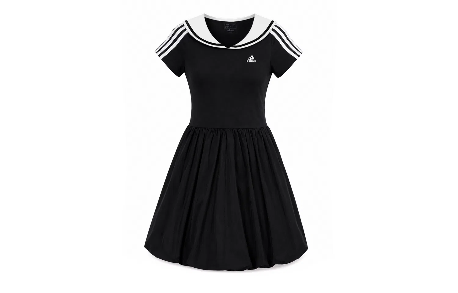 Платье с коротким рукавом, три полоски, Adidas, Black