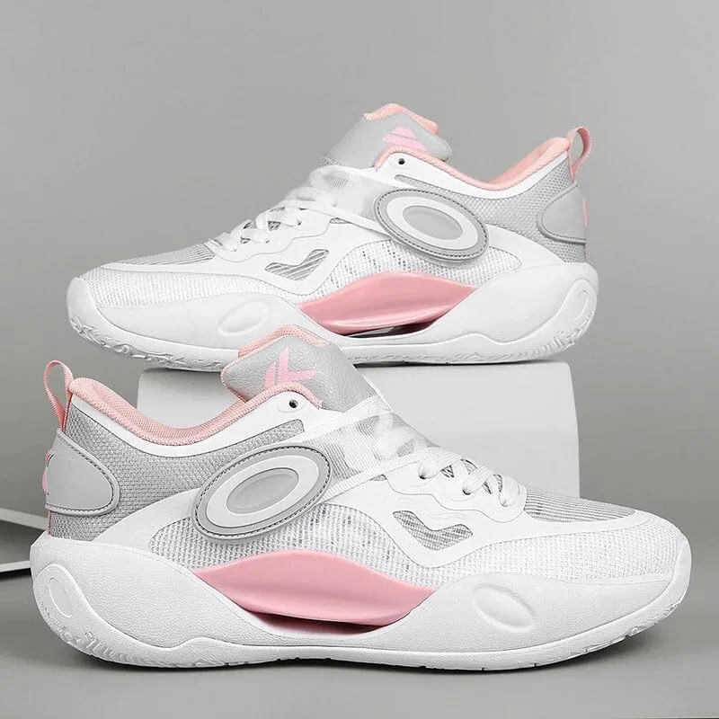 Детские баскетбольные кроссовки с сетчатым верхом Solastride, Pink White — фото 4