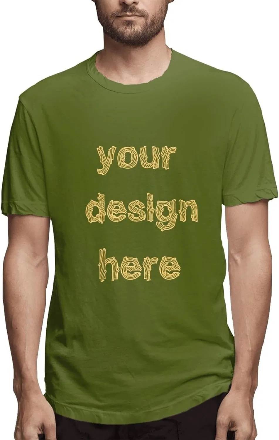 Мужская приталенная футболка с капюшоном Custom Shirts, Moss Green — фото 4