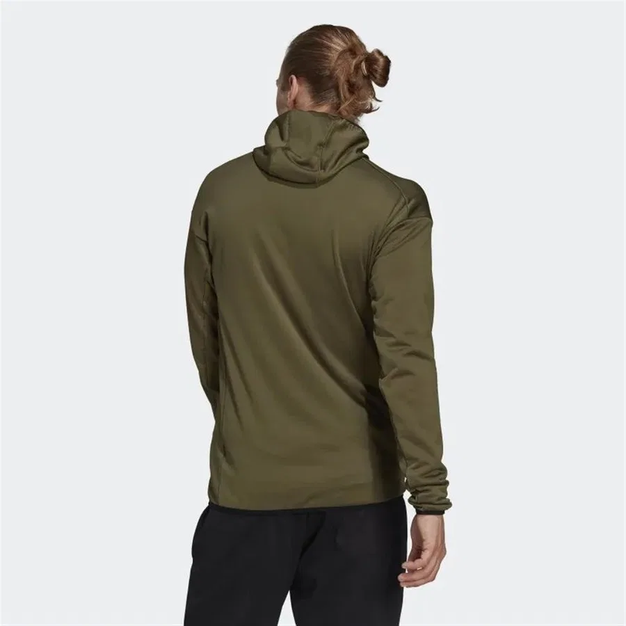 Худи из флиса с капюшоном Terrex Tech Fleece Light Hiking adidas, Зеленый — фото 3