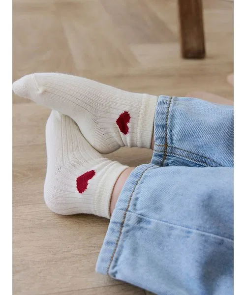Детские носки с принтом Bellamy Heart Urban Red JAMIE KAY, Off White — фото 3