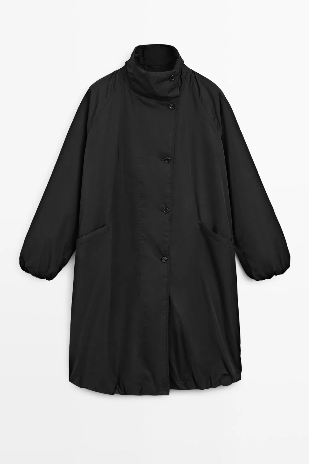 Куртка Massimo Dutti, с высоким воротником, черный — фото 2
