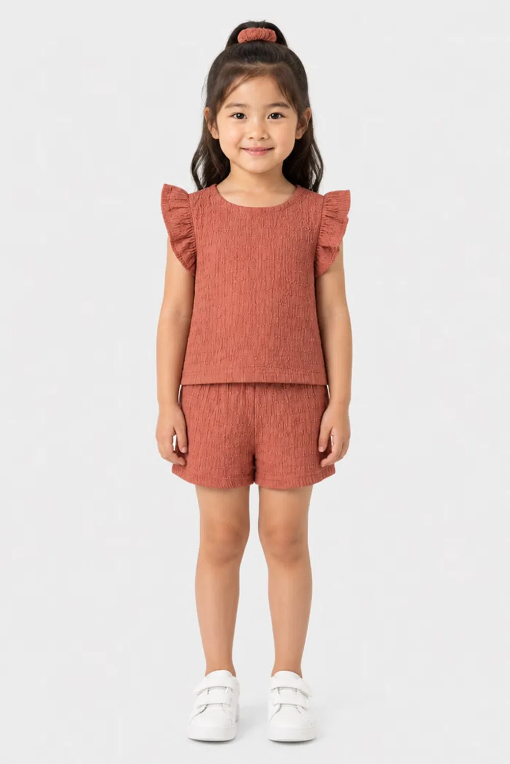 Willow & Whistle Комплект из топа и шорт с резинкой для волос, коричневый