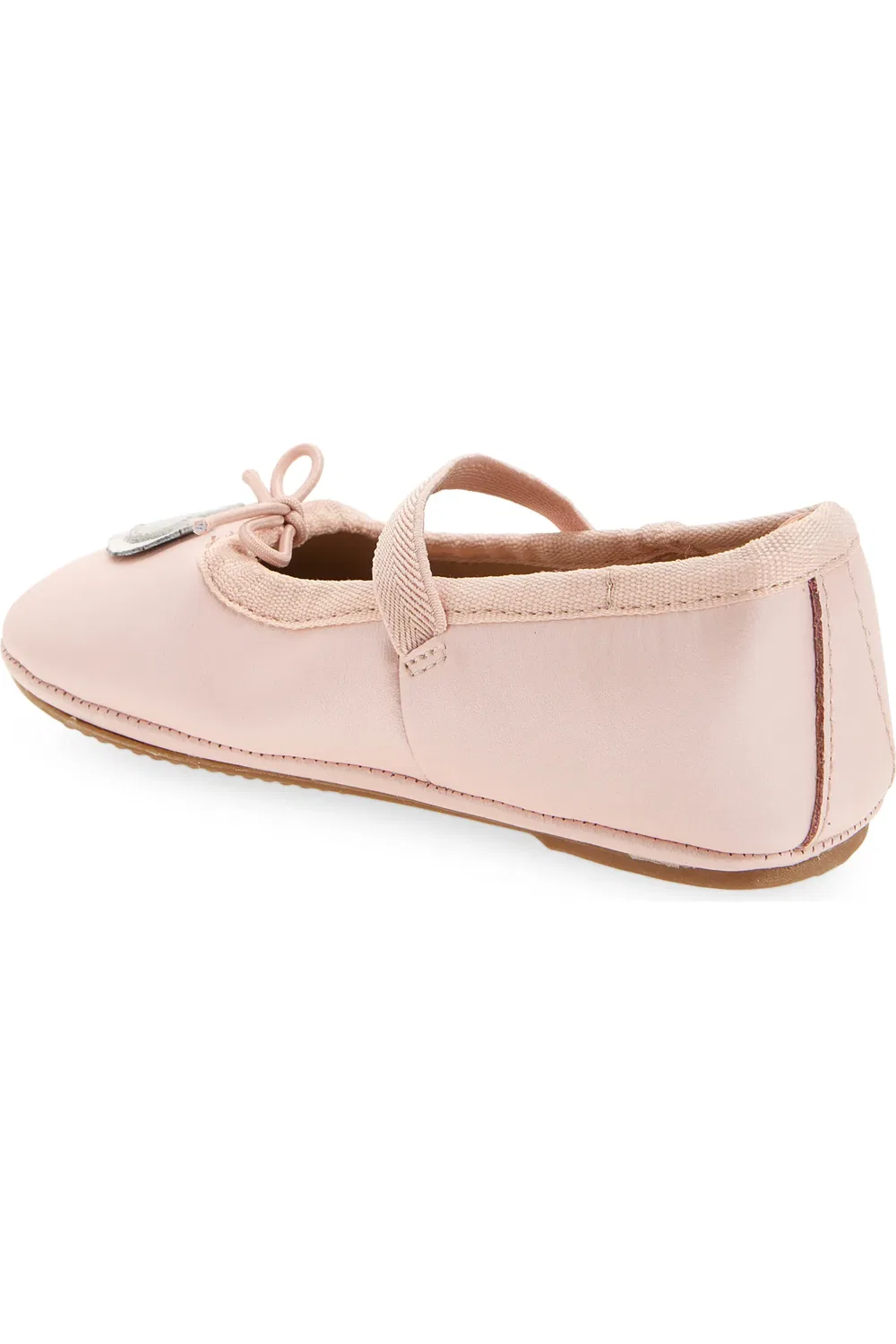 Детские туфли балетки с блестящим сердцем Heart Ruffle OLD SOLES, Dalia/Silver/Snow — фото 2