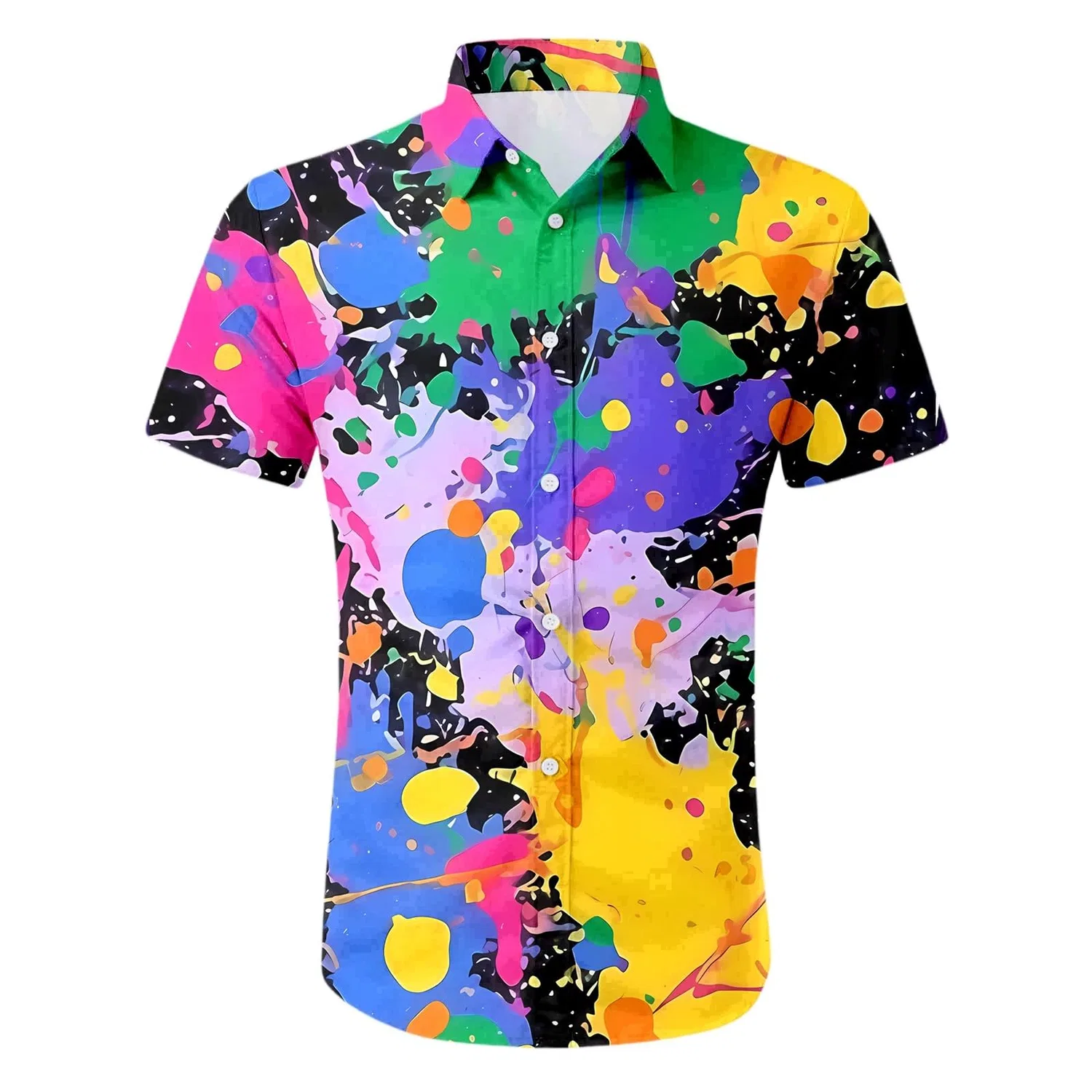 Мужская рубашка с коротким рукавом на пуговицах, Multicolor-12 — фото 3
