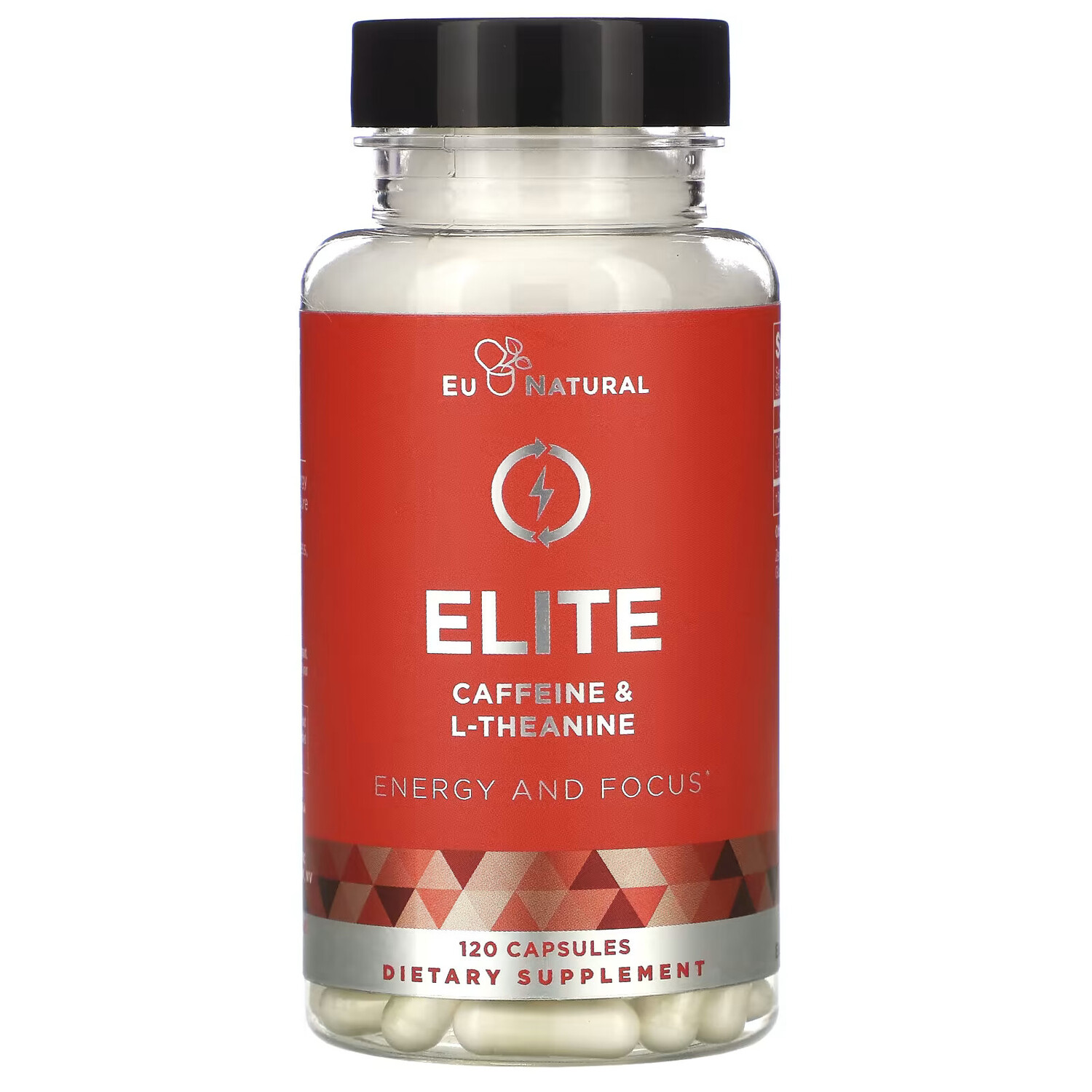 

Eu Natural, ELITE, кофеин и L-теанин, 120 капсул