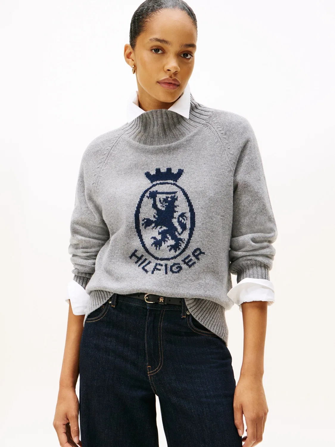 Джемпер с гербом TH, Regular Fit Tommy Hilfiger, серый