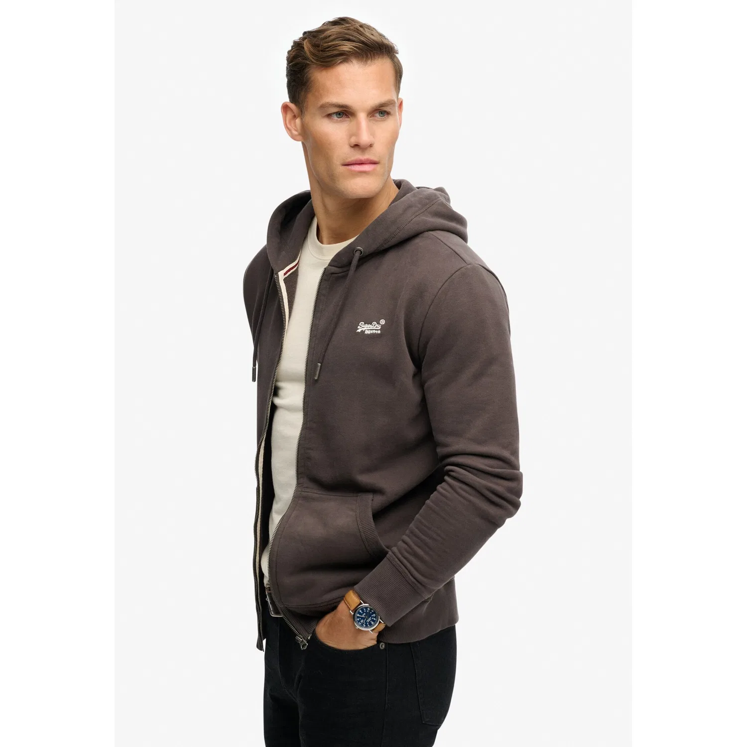 Мужская кофта с логотипом Superdry, Carbon Black — фото 2