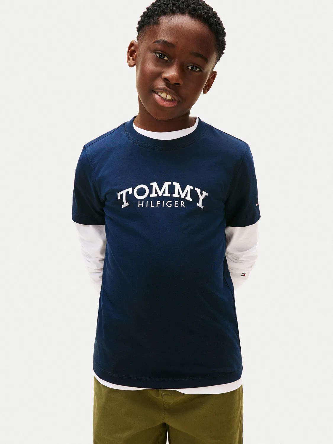 Футболка стандартного кроя для мальчика Monotype Print Tommy Hilfiger, темно-синий