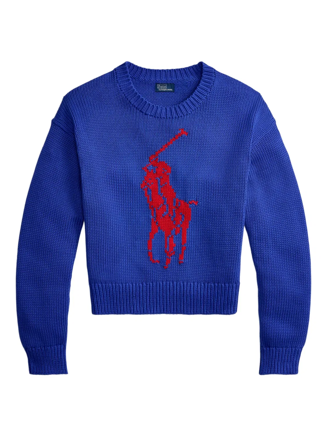 Свитер с большим логотипом Polo Ralph Lauren, синий