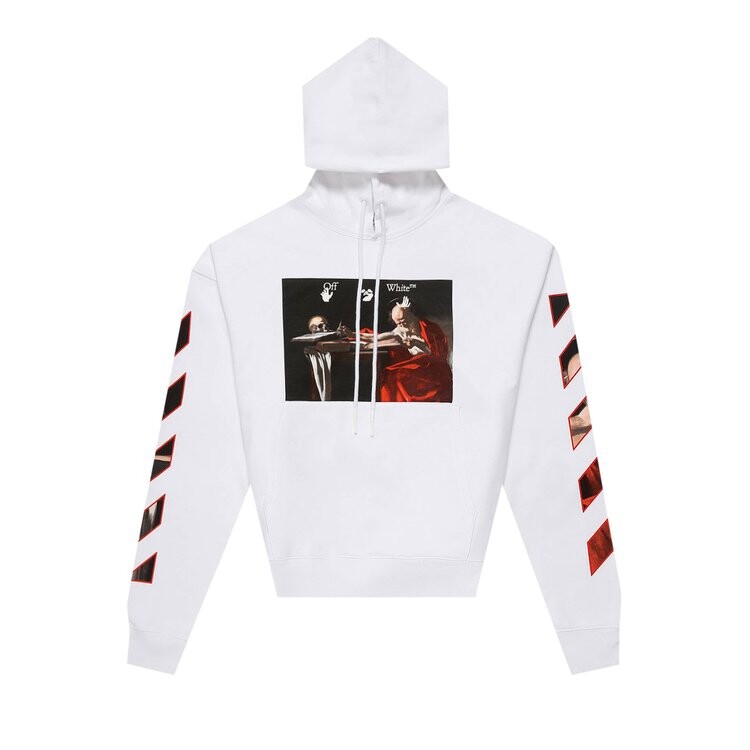 

Толстовка Off-White Caravaggio Print Hooded Sweatshirt 'White/Black', белый