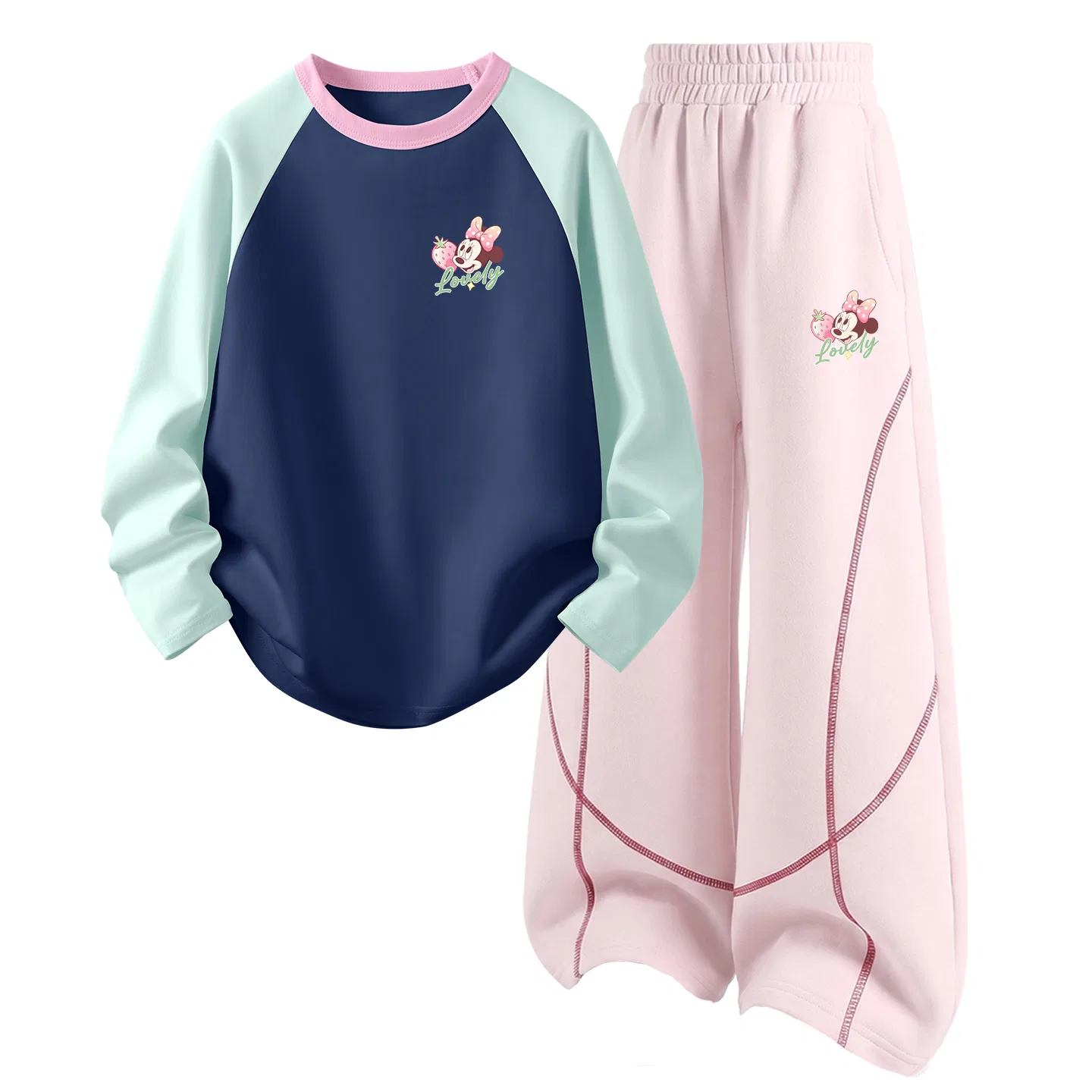 Детский комплект спортивной одежды с круглым вырезом, Dili Happy Navy Blue+Dihuiqi Navy Blue, Disney, Dili Happy Navy Blue+Dihuiqi Navy Blue — фото 3