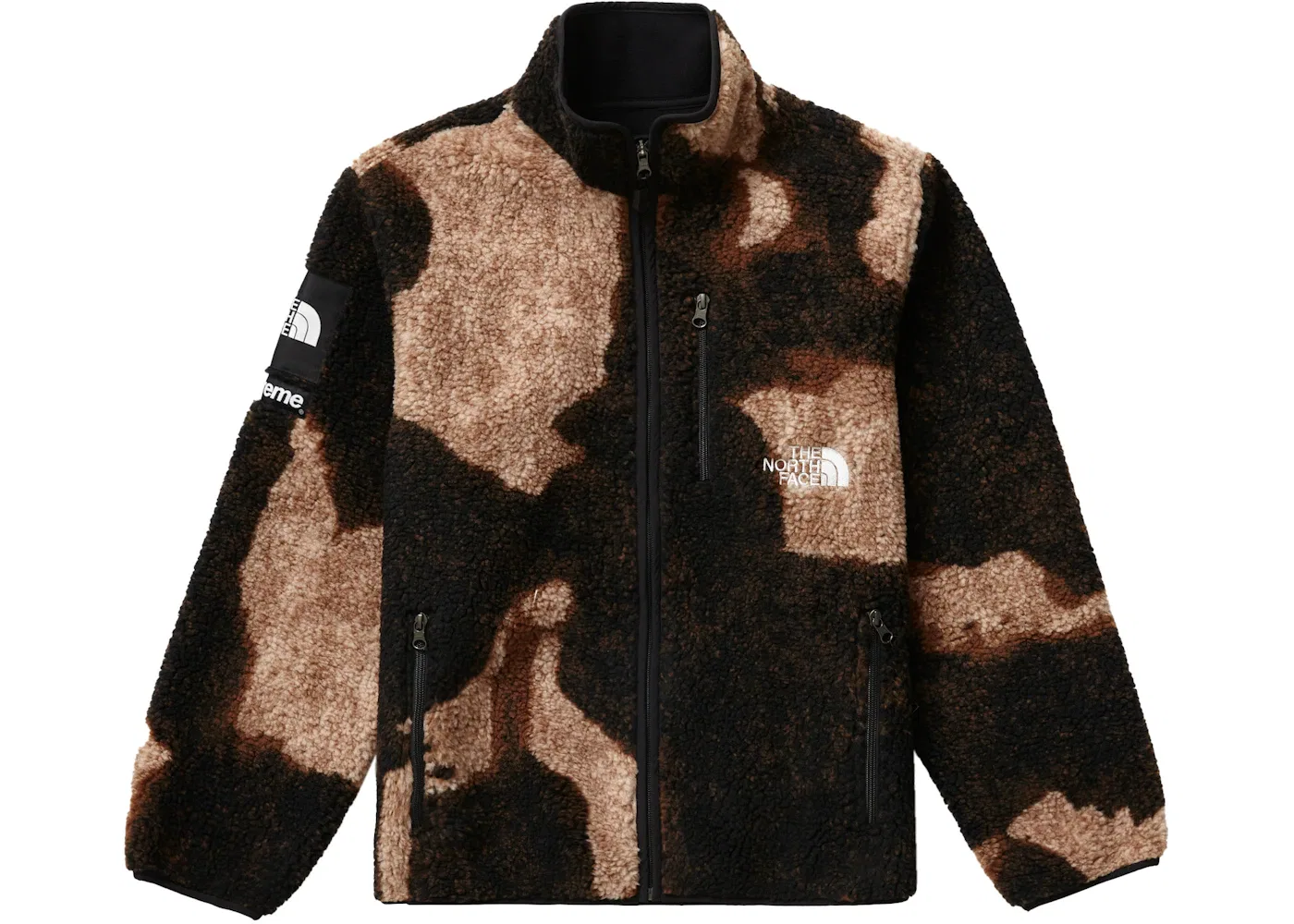 Мужская куртка из флиса с принтом Bleached Denim Print Supreme, Black