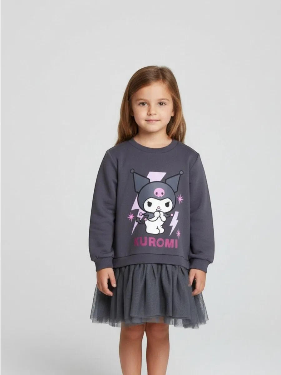 Платье HELLO KITTY Kuromi Kleid темно-серого цвета — фото 3