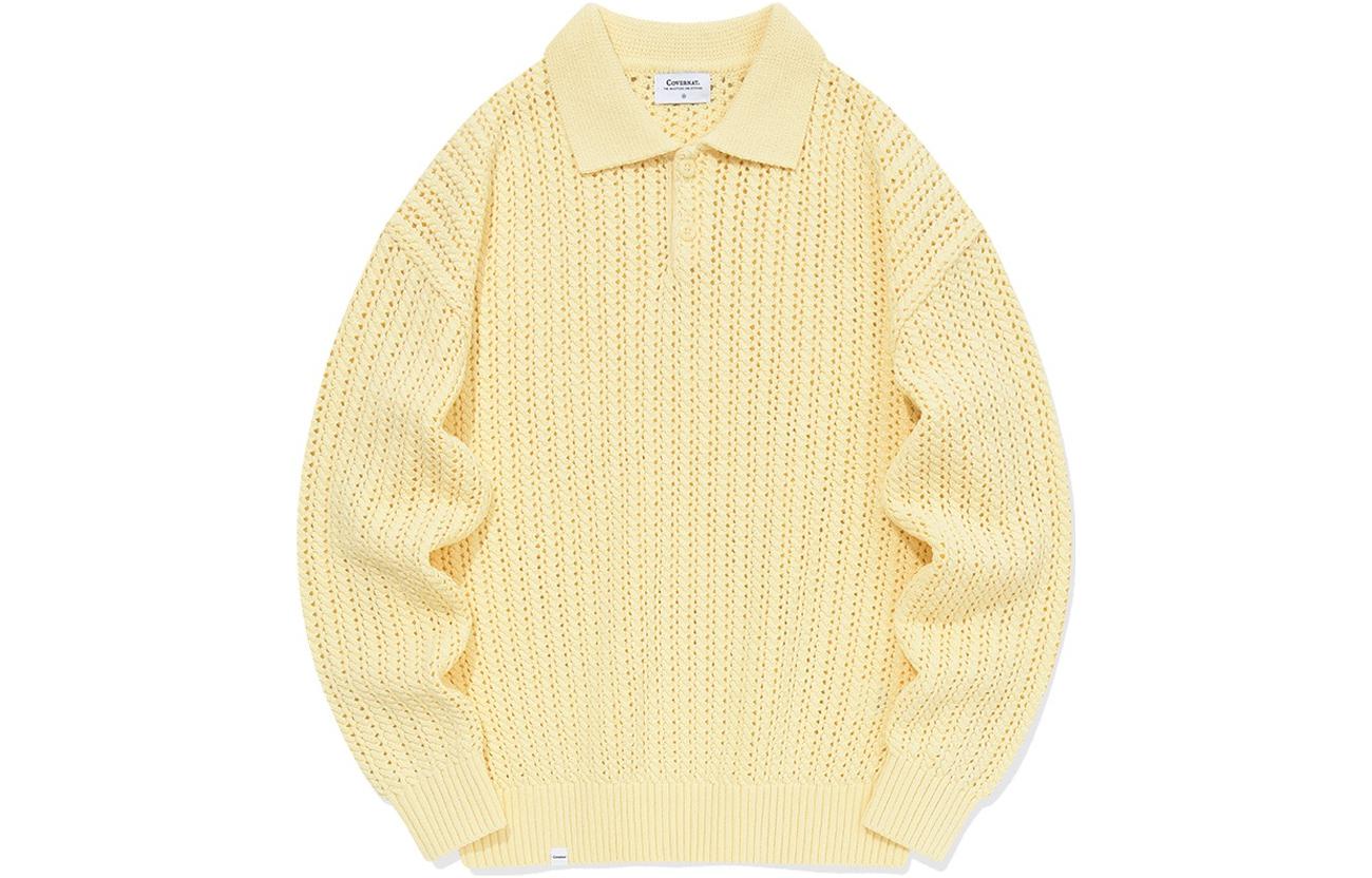 

COVERNAT SS24 Вязаный свитер мужской светло-желтый