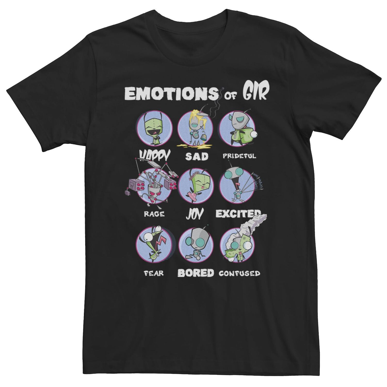 

Мужская футболка Invader Zim Emotions Of Gir Licensed Character