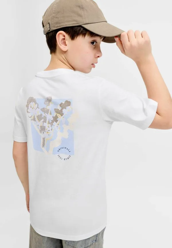 Футболка, футболка для подростков, футболка с принтом Jack & Jones Junior, Bright White — фото 2