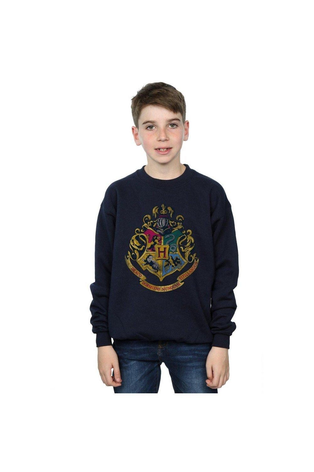Хлопковая толстовка с домиками Хогвартса Harry Potter, темно-синий — фото 4