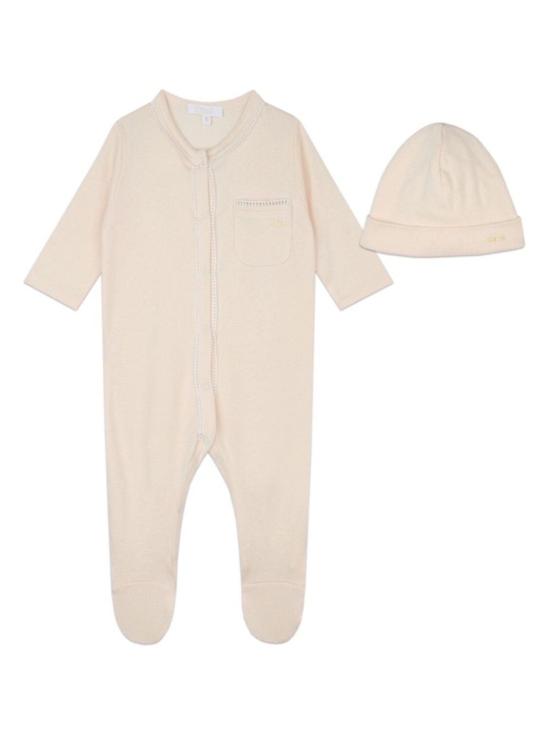 

Chloé Kids комплект из пижамы и двух нагрудников, нейтральный цвет