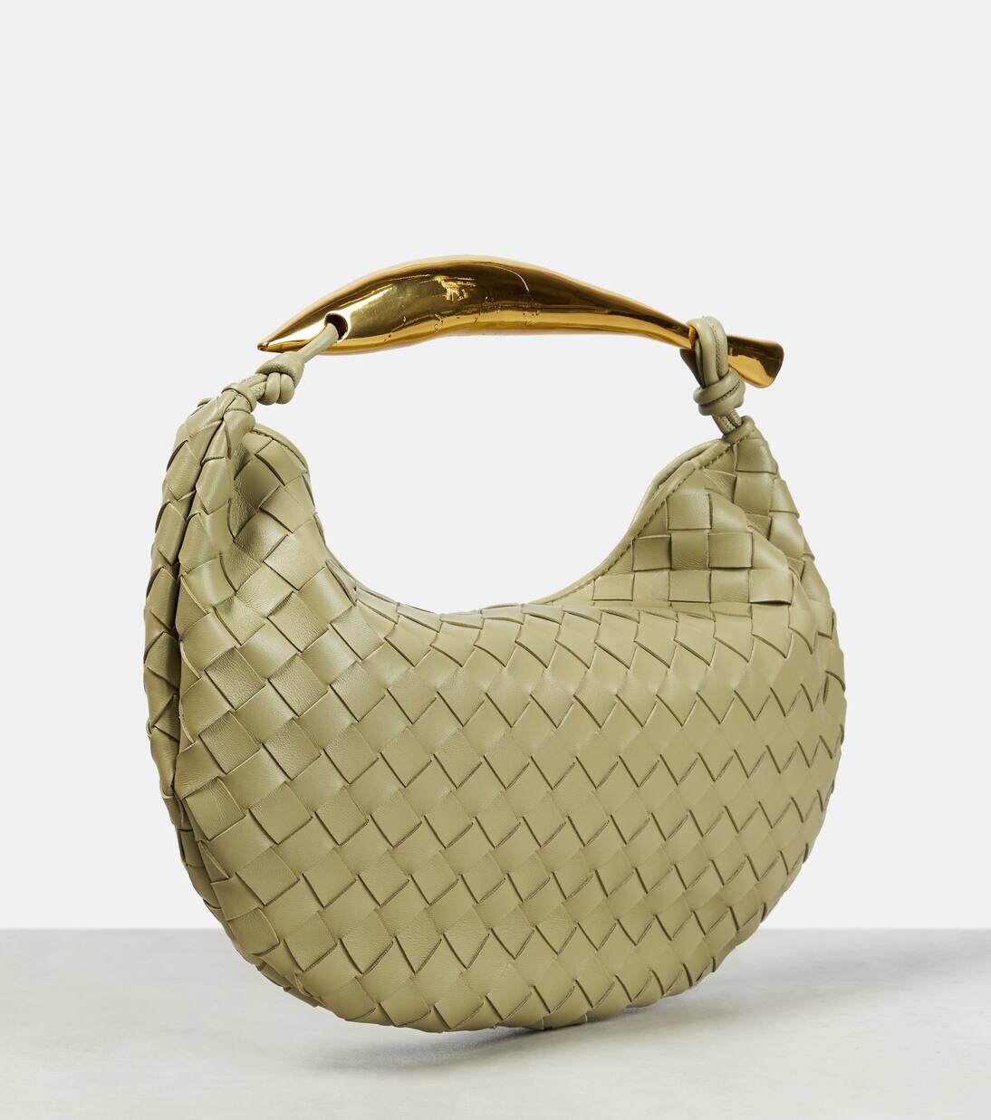 Сумка-тоут из кожи сардины Bottega Veneta, цвет travertine-muse bra — фото 4